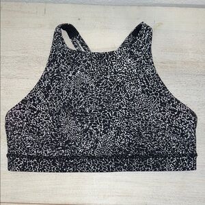 Lululemon Black and White Patterned Sports Bra